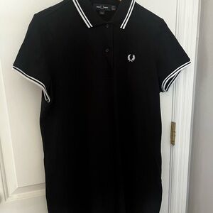 Fred Perry Black Mini Dress with White Trim